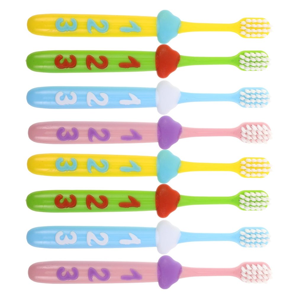 VICASKY 2 Sets Boy Girl Toothbrush Boy Girl Soft Bristles Gentle Cleaning and Toothbrush Number Handle for Ages
