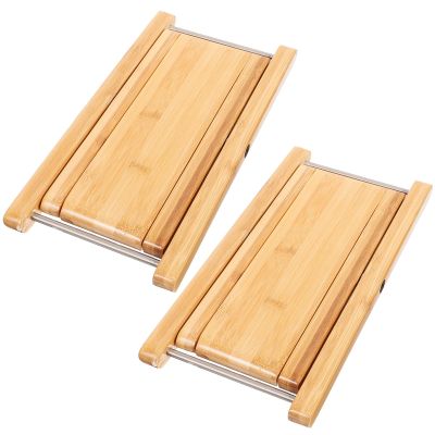 Beaupretty Folding Toilet Stepping Stool and Comfortable Usage Experience 2pcs Made of Bamboo with Strong Load-Bearing Ability Simple Design Footstool for Toilet, for Daily Use at Home