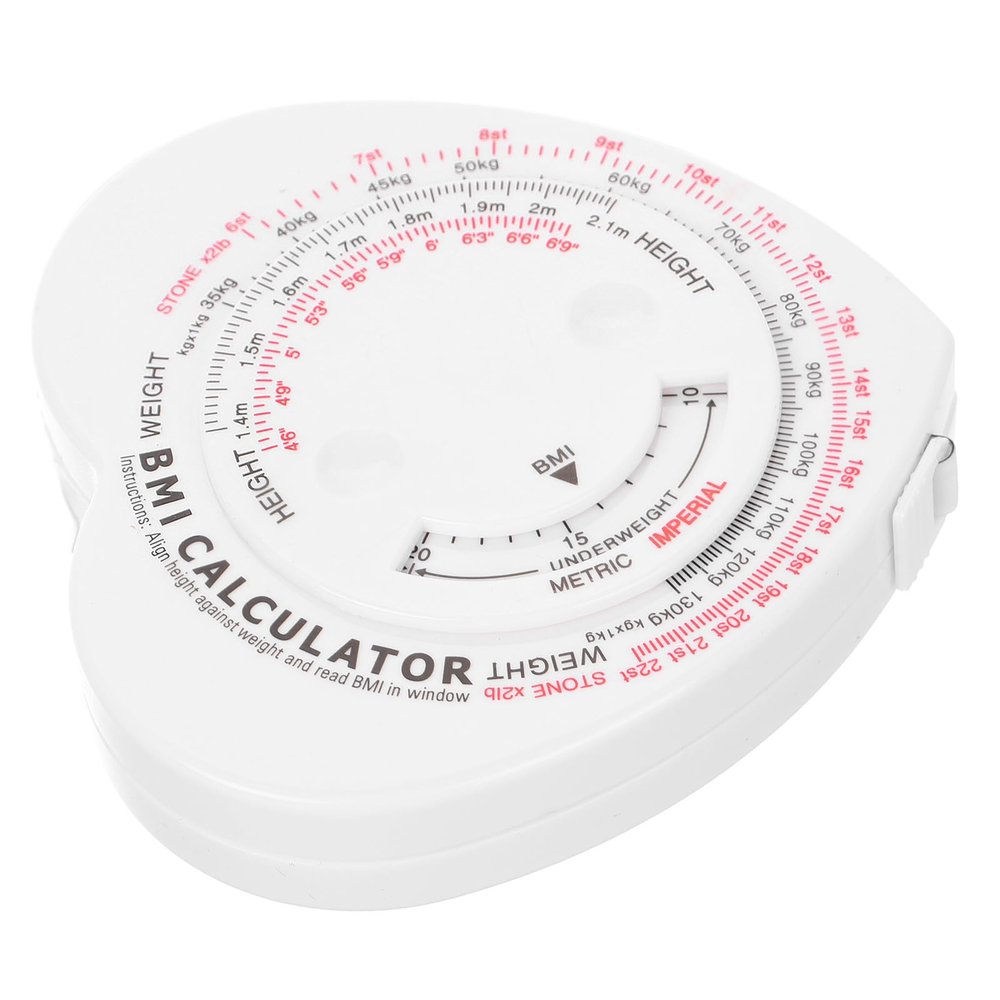 Ciieeo Heart-Shaped Retractable BMI Measuring Tape 1.5M Soft Waist and Body Fat Measurement Tool Portable Body Measurement Tape for Fitness and Health Tracking