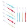 Abaodam 10pcs Plastic Toothbrush Pack Soft Bristles Portable Travel Toothbrush Kit for Adults for Camping Household and Go Use Random Color