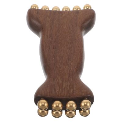 NOLITOY Massager Device Massage Manual and Brass with Sandalwood Beads Facial, Portable Verawood Tool for Care Relaxation Sculpting Face Neck Skin On-the-go