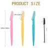 24Pcs Eyebrow Razors Shaper & 50Pcs Brow brushes,Safety Facial Hair Remover Face Shaver Trimmer, Exfoliating Dermaplaning Tool for Women and Men view 2