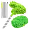 HOLIDYOYO Ceiling Fan Duster with Extendable Aluminium Pole Detachable Brush Heads for High Ceiling Cleaning Dust Brush for Cobweb Removal and Fan Blade Maintenance view 1