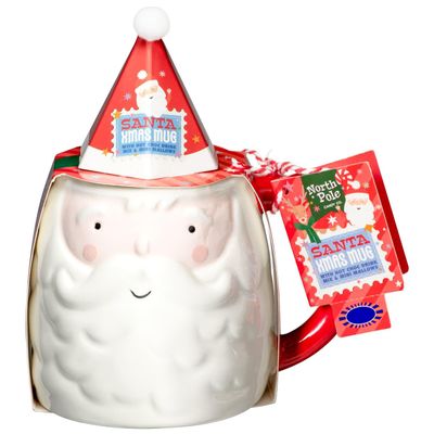 Christmas Mug & Hot Chocolate Set - Santa - Cosy Up With a Festive Beverage This Christmas - Gift for Those Who Need a Seasonal Pick-me-up