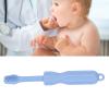 OVAQUIXI Baby Silicone Molar Toothbrush, Soft Bright Colors, Soothes Gums for Babies, 2 in 1 for Oral Hygiene. Material: Silicone (Blue) view 2