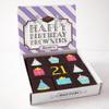 Biscuiteers 21st Birthday Milestone Brownies - 9 Rich, Fudgy Hand-Iced Pieces - 21st Birthday Gift for Girls - Delicious Dessert by Post - Beautifully Packaged - Handcrafted in London Bakery view 1