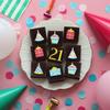 Biscuiteers 21st Birthday Milestone Brownies - 9 Rich, Fudgy Hand-Iced Pieces - 21st Birthday Gift for Girls - Delicious Dessert by Post - Beautifully Packaged - Handcrafted in London Bakery view 2