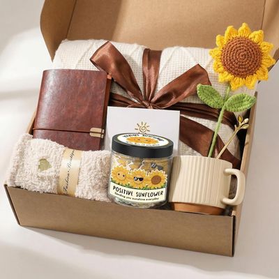 Birthday Gifts for Women, Sending Sunshine Sunflower Gift with Affirmation Cards, Self Care Get Well Soon Gifts Baskets , Thinking of You Gift for Mom Best Friend Her Wife Sister Girlfriend Grandma