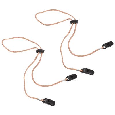 LAPYAPPE 2Pcs Adjustable Hat Strap Clip, Outdoor Anti-Lost Cap Retainer with Polyester and ABS, Multi-Purpose Hat Clips for Fishing, Hiking and Cycling, Beige