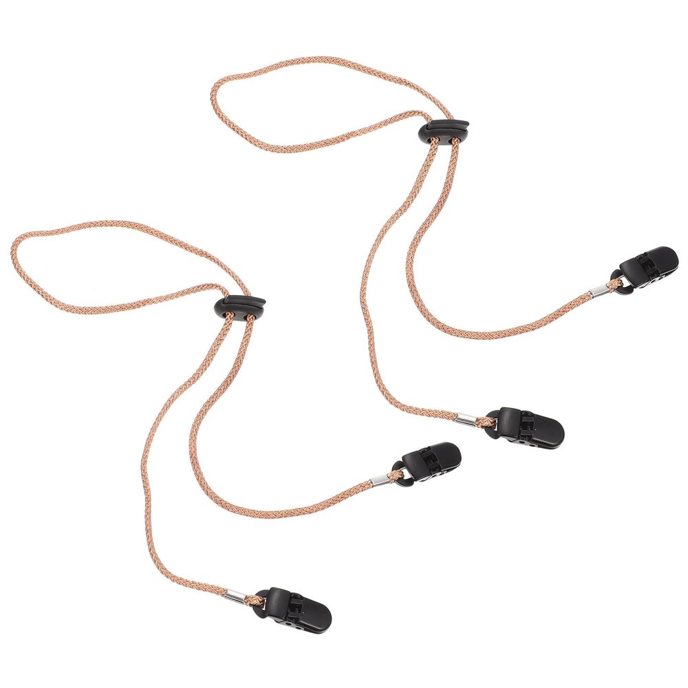 LAPYAPPE 2Pcs Adjustable Hat Strap Clip, Outdoor Anti-Lost Cap Retainer with Polyester and ABS, Multi-Purpose Hat Clips for Fishing, Hiking and Cycling, Beige