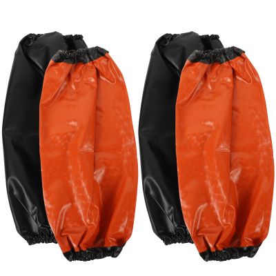 DONFAMDS 2 Pairs Waterproof Black Pvc Arm Cover Sleeves Oilproof Kitchen Arm Protector Oversleeves for Dish Washing and Laboratory Use, Easy to Clean and Sturdy