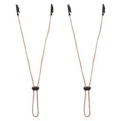 UTHCLO 2pcs Adjustable Beige Hat Clips with Polyester Strap Multi-purpose Anti-lost Caps Strap for Outdoor Use Secure Your Hat Comfortably