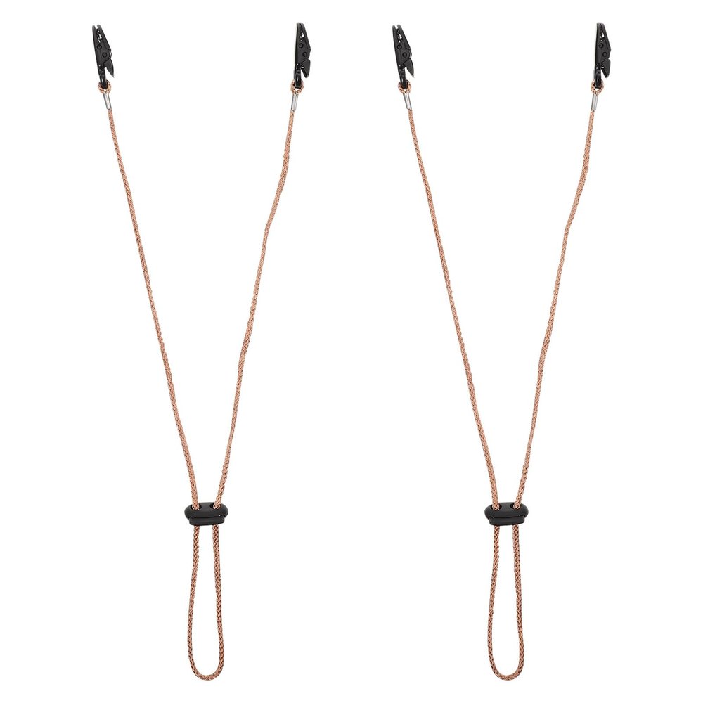 UTHCLO 2pcs Adjustable Beige Hat Clips with Polyester Strap Multi-purpose Anti-lost Caps Strap for Outdoor Use Secure Your Hat Comfortably
