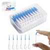 220 Pcs Interdental Brushes, Silicone Dental Brushes Toothpicks Cleaning Tool, Portable Clean Between Teeth Dental Floss Stick with Storage Case, for Braces Oral Cleaning Protecting Teeth, Blue view 1