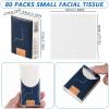 Wakikini 80 Packs Mini Pocket Tissues, 4-Ply Facial Tissue Packs, Unscented and Soft view 3