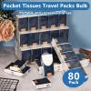 Wakikini 80 Packs Mini Pocket Tissues, 4-Ply Facial Tissue Packs, Unscented and Soft view 4