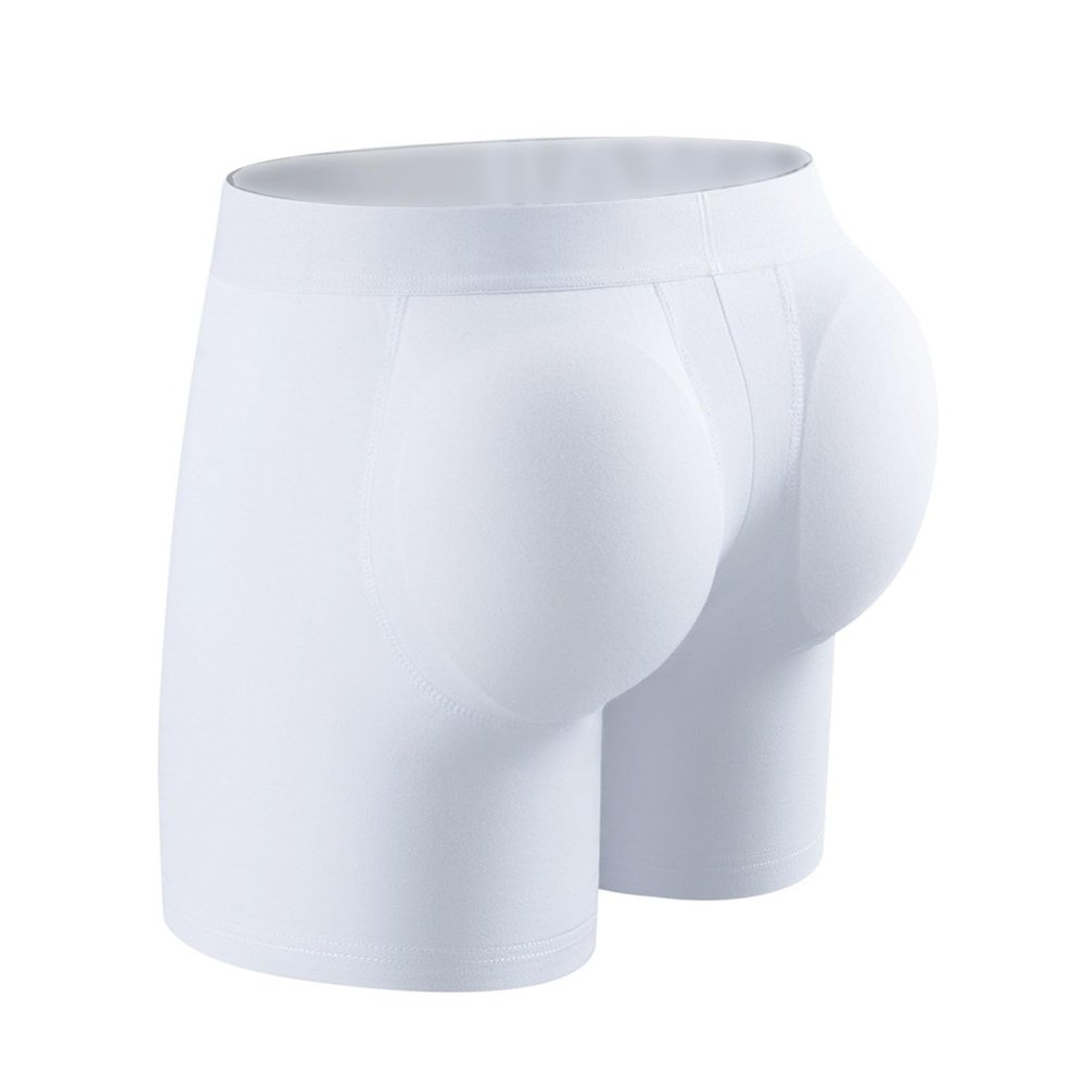 LYGXWJFC Cotton Men Padded Underwear Enlarge Butt Push Up Boxer Briefs with 2 Removable Hip Pad Fake Buttock Shapewear