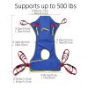 Patient Lift Sling for Toileting and Transfer, High-Back Support with Padded Leg Straps, 6-Point Adjustable Healthcare Sling for Elderly and Disabled, 500lbs Capacity view 2