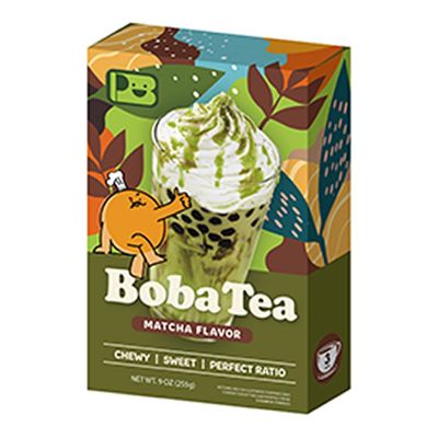 Play B Bubble Tea Kit with Tapioca Pearls Instant DIY Milk Tea Set (3 Servings) | Make Your Own Boba at Home | Quick & Easy Boba Tea Kit for Kids & Adults (Matcha Milk Tea)
