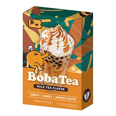 Play B Bubble Tea Kit with Tapioca Pearls Instant DIY Milk Tea Set (3 Servings) | Make Your Own Boba at Home | Quick & Easy Boba Tea Kit for Kids & Adults (Original Milk Tea)