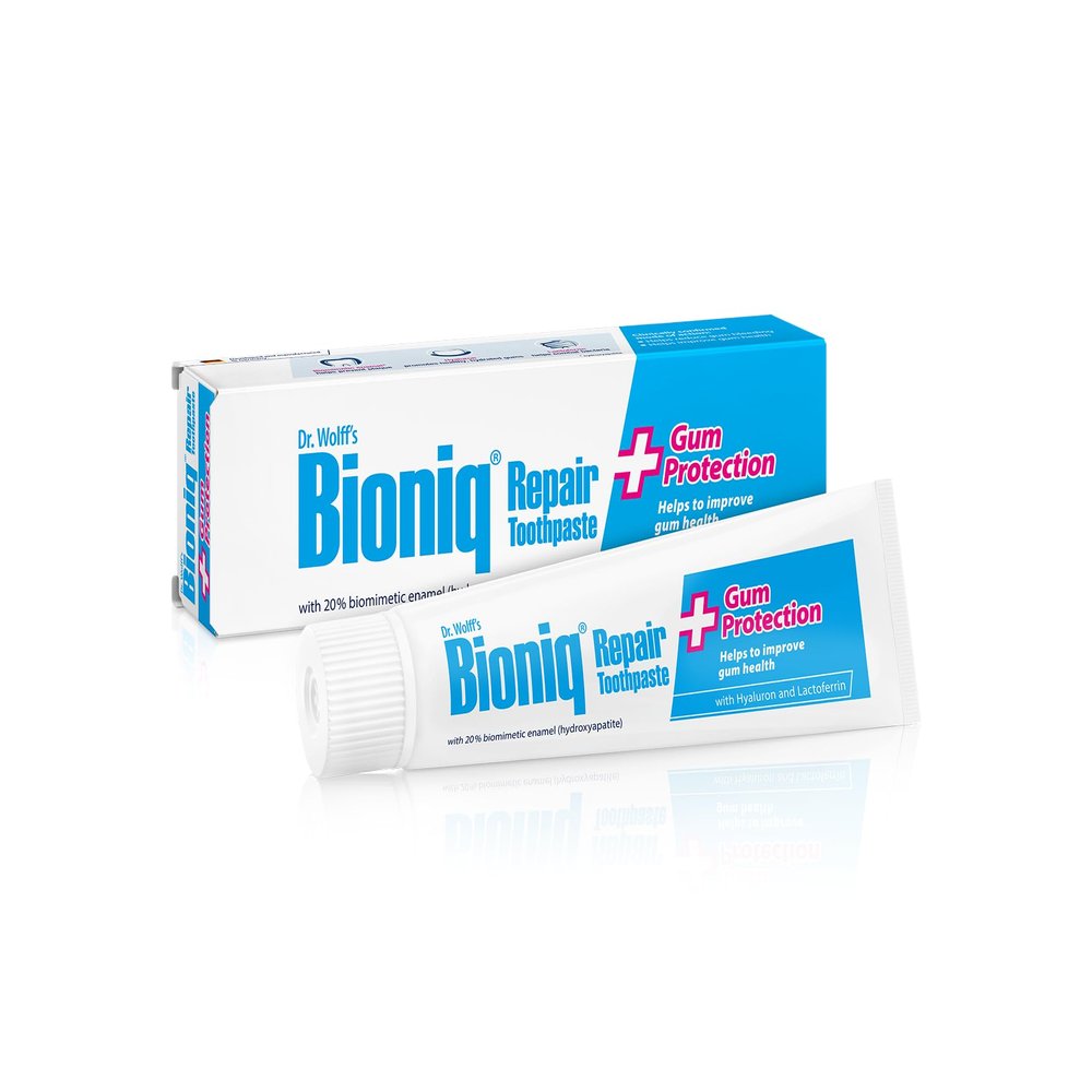Dr. Wolff's Bioniq Repair Plus Toothpaste | Fluoride Free with Biomimetic Enamel Hydroxyapatite | for Sensitive Teeth | Helps to Reduce Gum Bleeding 100 ml