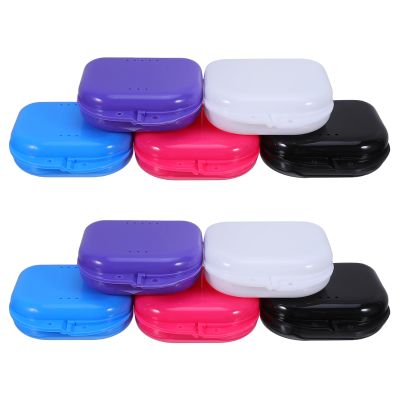 SHOWERORO 10pcs Travel Denture Case: Retainer Case Orthodontic Dental Container - Small False Tooth Holder Compact Dental Organizer