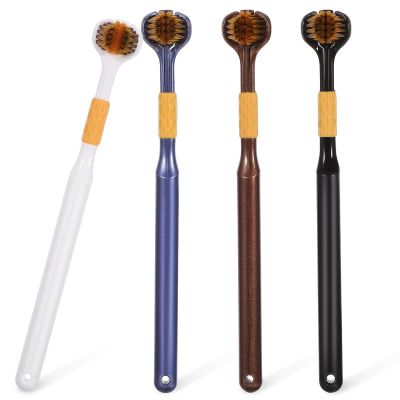 Beaupretty Soft Three Sided Toothbrush for Adults, 4pcs Soft Bristle Multi-Face Toothbrushes, Travel Oral Care Brush for Effective Teeth Cleaning