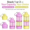 BooMetCheer 2 Pack Protein Powder Container to Go with Keychain & Keyring, Large Capacity, Clear, Leakproof, Ideal for workouts, fitness, or travel (Pink&Yellow) view 3