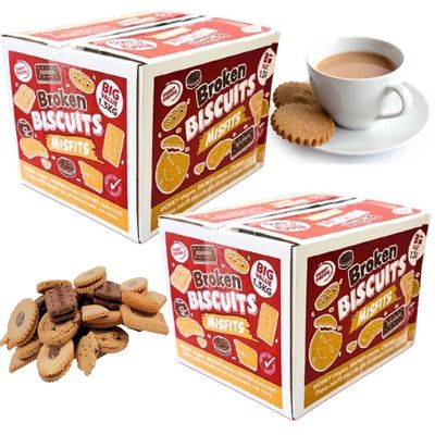 Broken Biscuit Assortment 1.3kg 2 x Boxes Fun Mix of Broken and Odd-Shaped Biscuits
