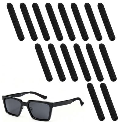8 Pairs Anti Slip Glasses Grips Black Glasses Ear Cushions Soft Glasses Arm Covers Knitted Ear Pads for Glasses Legs Ear Grips Glasses Arm Cushion Grips for Study Work Outdoor