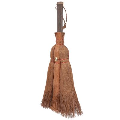 MOBUTOFU Portable Palm Fiber Desktop Duster Small Cleaning Broom with Short Handle for Household Dust Removal Wear-resistant Natural Fiber Brush for Desk and Corner Cleaning