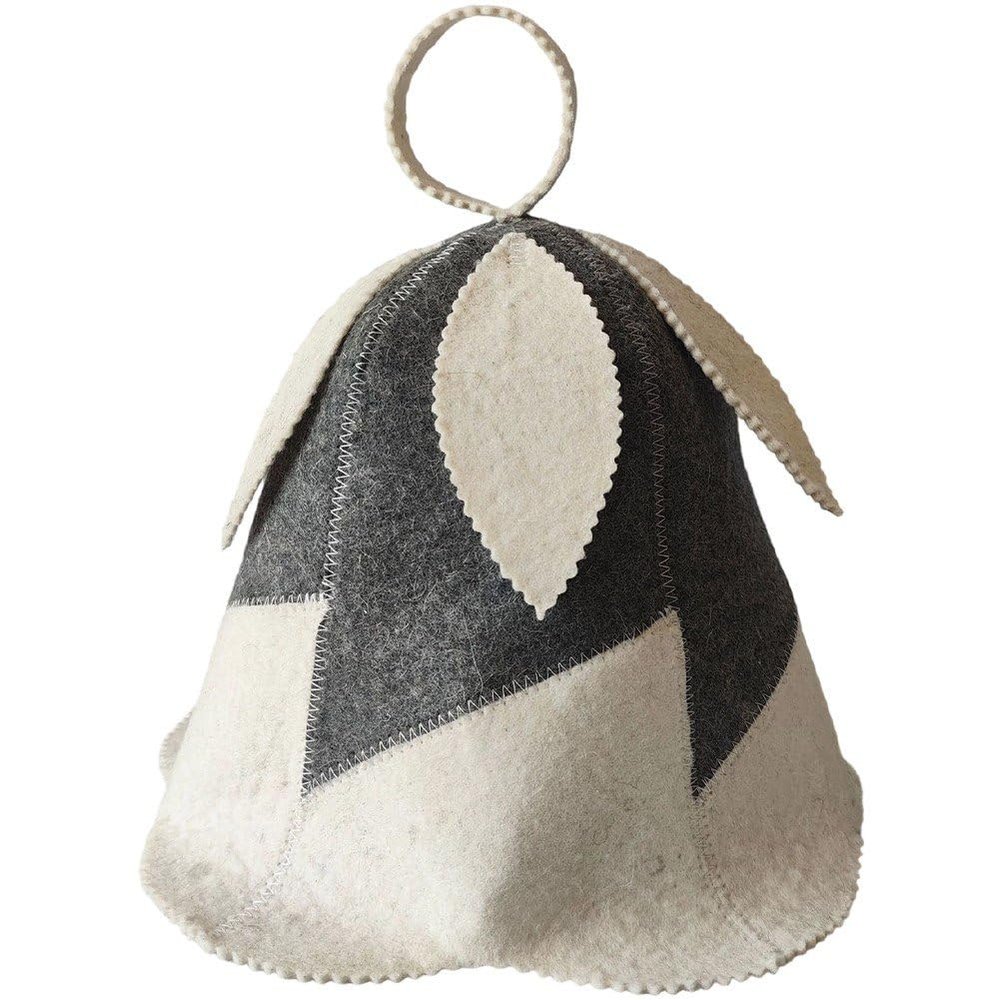 Ericetion Wool Felt Sauna Hat Cap Russian Sauna Hair Protector Cap Banya Hat for Men and Women Finnish Felt Headwear