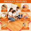 Heated Floor Mats Under Desk for Foot Warmer Easy Clean Electric Heated Rug 60 Levels Temperature adjustment/12 Hour Timer for Yoga/Indoor,Natural,50100cm view 3