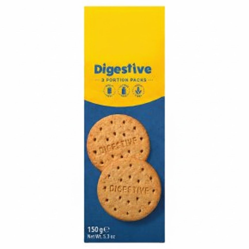 Digestive Gluten Free Biscuits, Wheat Free, Lactose Free, High in Fibre, Vegan Suitable, 3 x 50g Portion Packs, Traditional British Style