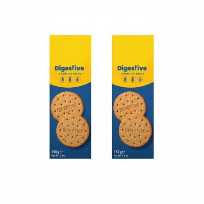 Digestive Gluten Free Biscuits, Wheat Free, Lactose Free, High in Fibre, Vegan Suitable, 3 x 50g Portion Packs, Traditional British Style,Pack Of 2