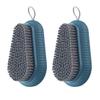 TEHAUX 2pcs Blue Household Scrubbing Brush Set for Laundry, Clothes, and Shoes Cleaning Plastic Multi-Purpose Scrub Brushes for Home Use view 1