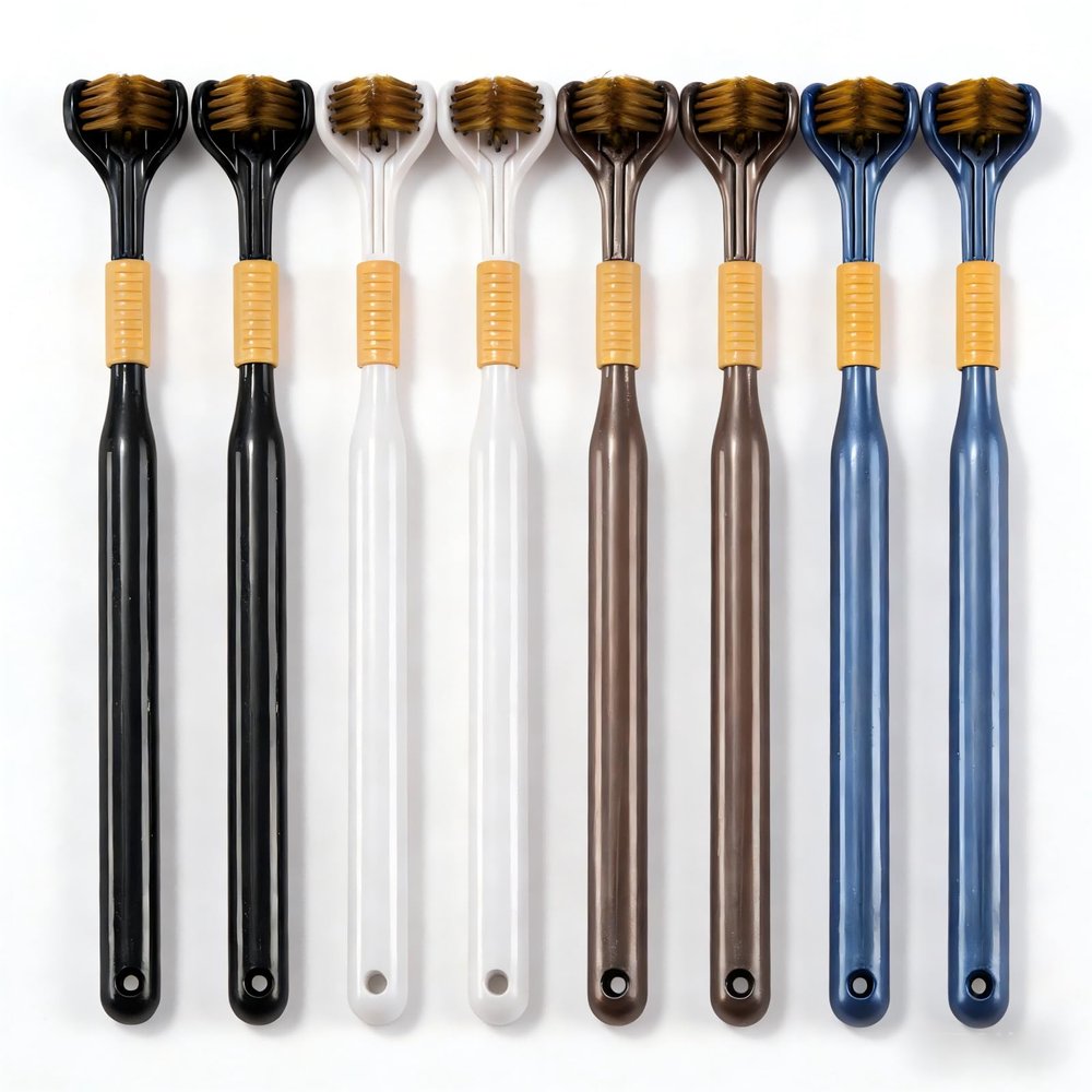Lnncdsc 2-Piece Set of 3-Sided toothbrushes Adults, Extra Soft toothbrushes for Adults, Medium Toothbrush for Comprehensive Care of Teeth and Gums.