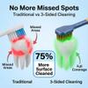 Lnncdsc 2-Piece Set of 3-Sided toothbrushes Adults, Extra Soft toothbrushes for Adults, Medium Toothbrush for Comprehensive Care of Teeth and Gums. view 3