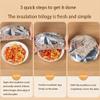 Pop-Up Tin Foil Food Insulation Cover, Reusable Aluminum Foil Food Covers with Elastic Edges for Kitchen Bowls, Oil-Resistant Easy to Clean (50PCS) view 4