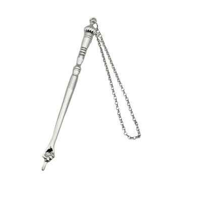 OUOULAJY Yad Torah Pointer Reading Tool Hand Assistant Yad Hand Pointer Bible Pointer Silver Onion Top Length 17 cm