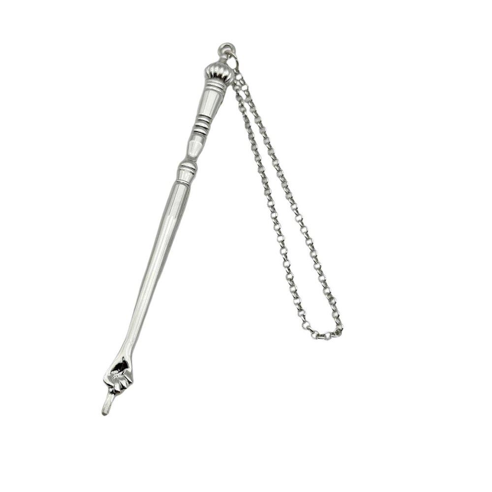 OUOULAJY Yad Torah Pointer Reading Tool Hand Assistant Yad Hand Pointer Bible Pointer Silver Onion Top Length 17 cm