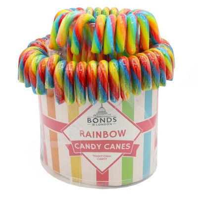 Bonds of London Rainbow Candy Cane Fountain, Fruit Flavour Vegetarian Sweets, 20 g x 60 (Pack of 1)