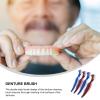 GLEAVI 4pcs Denture Cleaning Brushes Double-Sided Small Toothbrushes for Seniors, Portable Denture Care Brushes Travel Size with Red and Blue Handles view 4