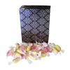 350g Rectangular Box Royal Blue & Gold Pattern of Rhubarb & Custard Twists view 1