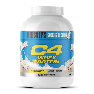 Cellucor C4 Whey Protein Powder, Hersheys Cookies & Cream, 25g Protein, Low Sugar, Post-Workout Recovery, 46 Servings