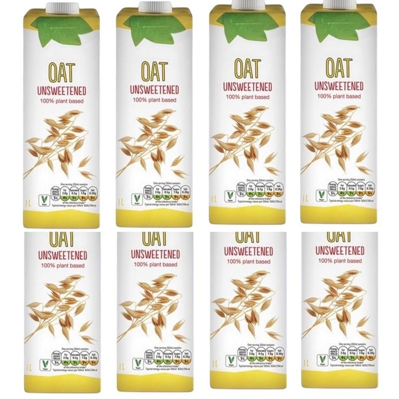 Oat Drink - 100% British Oats - Plant-Based Long Life Dairy Free & Lactose Free Milk Alternative - 1L (Pack of 8)