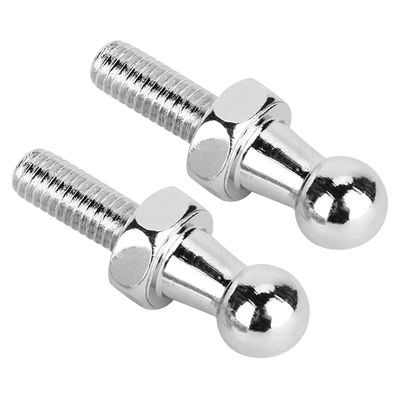 Asixxsix Aluminium Alloy Ball Stud Screw/Fastener Durable Gas Struts Screw/Fastener for Bonnet Lifters, M8 Silver 2Pcs for Use with Gas Struts (M6)