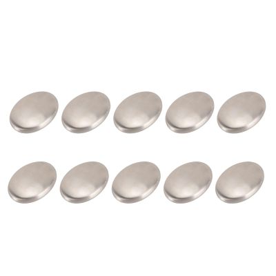 SIXRUN Stainless Steel Soap Bar, Silver Odor Remover for Kitchen Hands Eliminates Fish Garlic Onion Smell with 30 Seconds Rubbing Under Water, Durable Metal Odor Absorber Ideal for (10pcs)