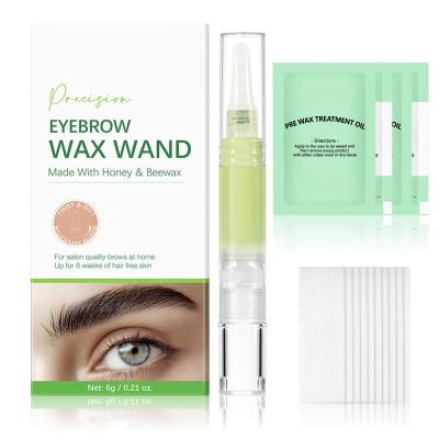 Beugo Facial Wax Wand Eyebrow Shaper, Waxing Pen for Eyebrows with 10 Waxing Strips and 4 Pre-wax Wipes, Hair Removal Kit for Upper Lip, Brows, Chin