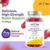 Biotin Gummies 10000mcg Per Serving 60 High Strength Vitamin B7 for Hair Growth, Skin & Energy Support | Natural Strawberry Flavour Biotin Supplement | Vegan Hair Gummies by vh1be view 3